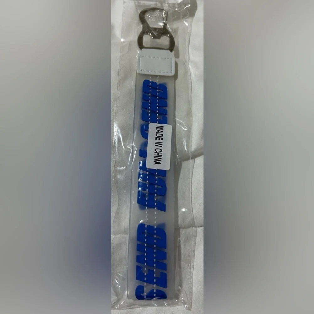New blue FULL SEND short Lanyard with bottle opener keychain key holder